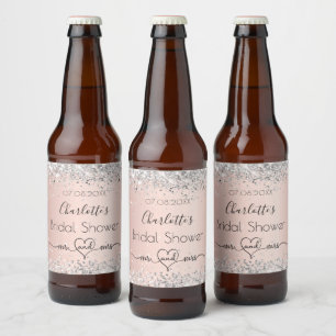 Étiquette Pour Bouteilles De Bière Rose gold argent lavande pour mariage