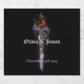 Étiquette Pour Bouteilles De Bière Roses d'épée de dragon rouge (Étiquettes simples)