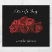 Étiquette Pour Bouteilles De Bière Roses rouges Mariage noir blanc (Étiquettes simples)