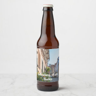 Étiquette Pour Bouteilles De Bière Rue colorée à Rothenburg ob der Tauber