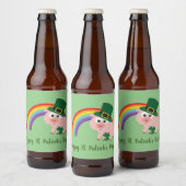 Étiquette Pour Bouteilles De Bière Saint Patrick's Day Leprechaun Pig (Bouteilles)