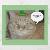 Étiquette Pour Bouteilles De Bière Saint Patrick's Day Tabby Cat (Étiquettes simples)