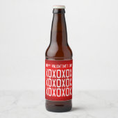 Étiquette Pour Bouteilles De Bière Saint Valentin XOXOXOX (Devant)