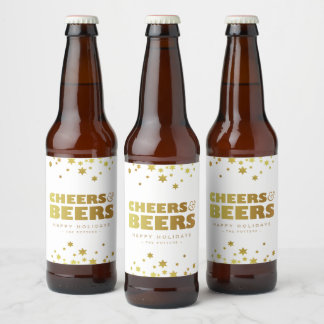 Étiquette Pour Bouteilles De Bière Salers et bières | Fun Christmas White & Gold