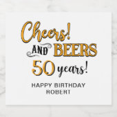Étiquette Pour Bouteilles De Bière Salutations aux bières 50e anniversaire (Étiquettes simples)