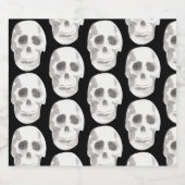 Étiquette Pour Bouteilles De Bière Scary Scull Black & White Pattern (Étiquettes simples)