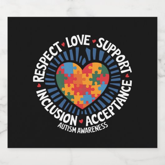 Étiquette Pour Bouteilles De Bière Sensibilisation sur l'autisme Respect autistique A (Étiquettes simples)