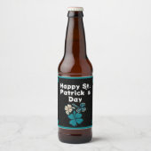 Étiquette Pour Bouteilles De Bière Shamrock Clover Irish Joyeux St Patrick`s Day (Devant)