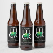 Étiquette Pour Bouteilles De Bière Shamrock moderne Luck noir blanc vert (Bouteilles)