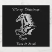 Étiquette Pour Bouteilles De Bière Silhouette Classé Cheval Argent (Étiquettes simples)