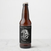 Étiquette Pour Bouteilles De Bière Silhouette Classé Cheval Argent (Devant)