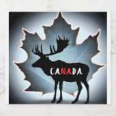 Étiquette Pour Bouteilles De Bière silhouette d'elfe et feuille d'érable (Étiquettes simples)