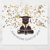 Étiquette Pour Bouteilles De Bière Silhouette Et Diplôme Et Confetti (Étiquettes simples)