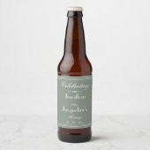 Étiquette Pour Bouteilles De Bière Simple rustique Sage Vert Mariage Chic Noms de scr (Devant)