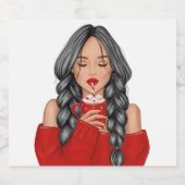 Étiquette Pour Bouteilles De Bière Siroter du chocolat chaud en hiver au Red Sweater (Étiquettes simples)