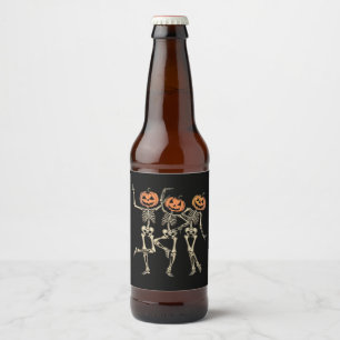 Étiquette Pour Bouteilles De Bière Skeleton Halloween Citrouille Automne saison Éffra