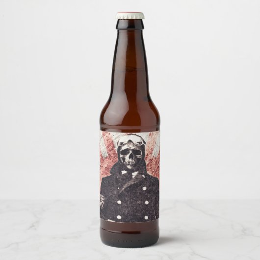 Étiquette Pour Bouteilles De Bière Skull kamikaze (Devant)