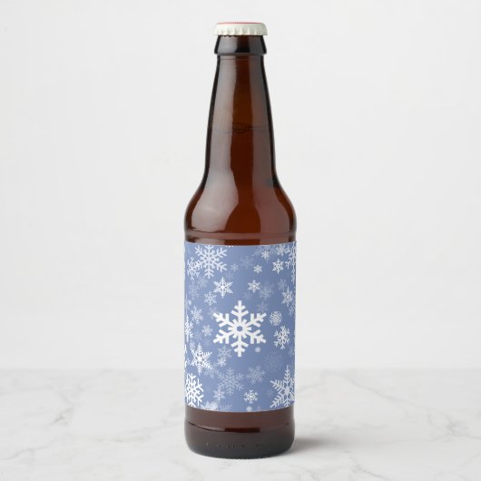 Étiquette Pour Bouteilles De Bière Snowflakes Personnaliser graphique Arrière - plan  (Devant)