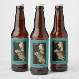 Étiquette Pour Bouteilles De Bière Snowy Owl, John James Audubon's Birds of America
