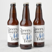 Étiquette Pour Bouteilles De Bière Soirée de typographie des bières d'anniversaire 40 (Bouteilles)