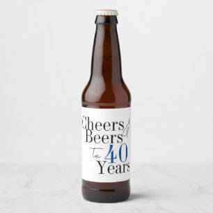 Étiquette Pour Bouteilles De Bière Soirée de typographie des bières d'anniversaire 40