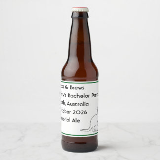 Étiquette Pour Bouteilles De Bière Soirée entre hommes Roos & Brews
