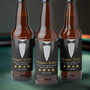 Étiquette Pour Bouteilles De Bière Soirée Poker Black Tie Enterrement de Vie de Garço