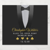 Étiquette Pour Bouteilles De Bière Soirée Poker Smoking Fête de Bachelorat (Étiquettes simples)