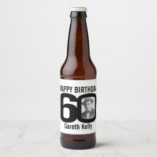 Étiquette Pour Bouteilles De Bière soixantième Étiquette fait sur commande de nom d