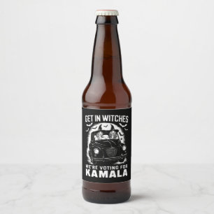 Étiquette Pour Bouteilles De Bière Sortez nous votons pour Kamala Halloween