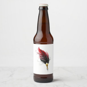Étiquette Pour Bouteilles De Bière Stylo rouge en plumes avec nib or