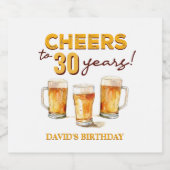Étiquette Pour Bouteilles De Bière Surprise Cheers and Beers Birthday Party (Étiquettes simples)
