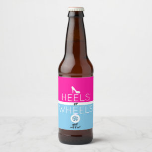 Étiquette Pour Bouteilles De Bière Talons ou roues Révélation de genre rose et bleu