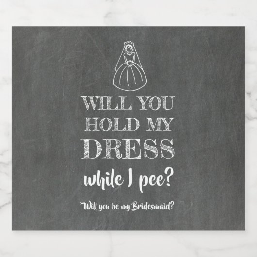 Étiquette Pour Bouteilles De Bière Tandis que I Pee - Drôle Bridesmaid Proposition (Étiquettes simples)