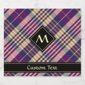 Étiquette Pour Bouteilles De Bière Tartan mauve, or et bleu (Étiquettes simples)