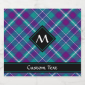 Étiquette Pour Bouteilles De Bière Tartan vert de mer, violet et bleu (Étiquettes simples)