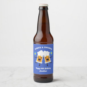 Étiquette Pour Bouteilles De Bière Tasses de bière jouant au Pickleball, Pickleball d