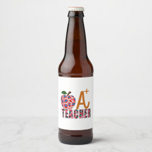 Étiquette Pour Bouteilles De Bière Teacher Art Apple A Plus Teacher