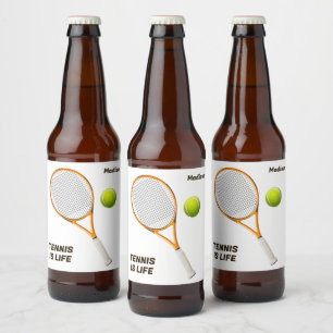 Étiquette Pour Bouteilles De Bière Tennis de nom et de texte personnalisés