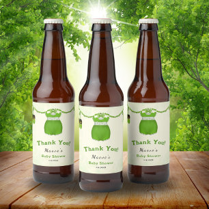 Étiquette Pour Bouteilles De Bière Tenue de bébé fille Trèfle Petite Chanceuse