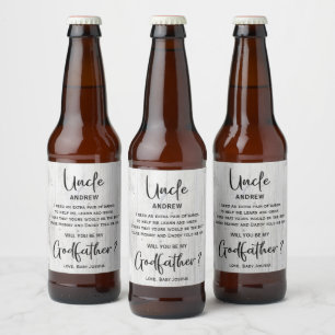 Étiquette Pour Bouteilles De Bière Texture en bois moderne Proposition du parrain