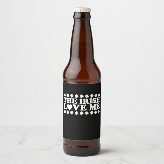 Étiquette Pour Bouteilles De Bière The Irish Love Me Shamrock St Patrick's Day Retro (Devant)