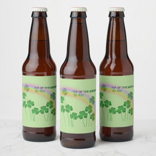 Étiquette Pour Bouteilles De Bière Top of the Morning Irish Clovers (Bouteilles)