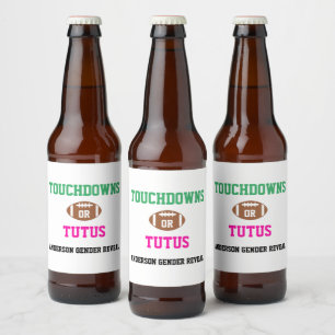 Étiquette Pour Bouteilles De Bière Touchdowns ou Tutus Genre Reveal