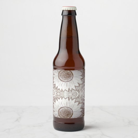 Étiquette Pour Bouteilles De Bière tournesol à la maison (Devant)