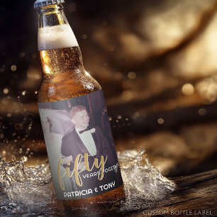 Étiquette Pour Bouteilles De Bière TOUTE ANNÉE - 50e anniversaire de Mariage & photo