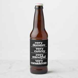 Étiquette Pour Bouteilles De Bière Très Délicat Très Mignon Très Prévenant Délicat