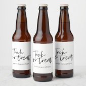 Étiquette Pour Bouteilles De Bière Trick and treat | Happy Halloween (Bouteilles)