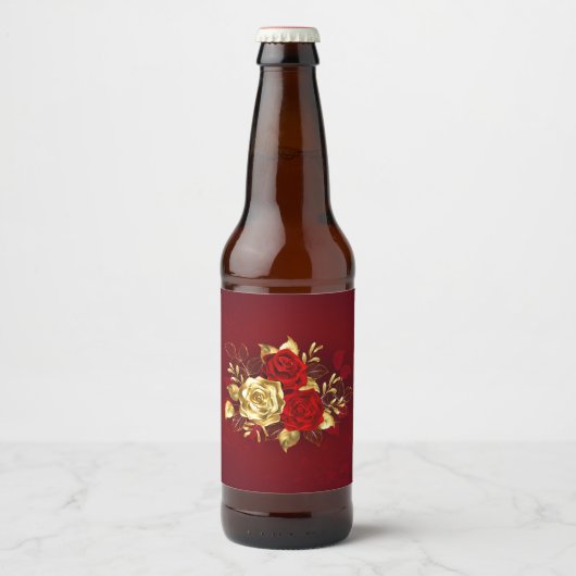 Étiquette Pour Bouteilles De Bière Trois Roses de bijoux (Devant)