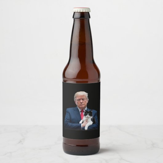 Étiquette Pour Bouteilles De Bière Trump 2024 Cat MAGA Funny Trump Cat (Devant)